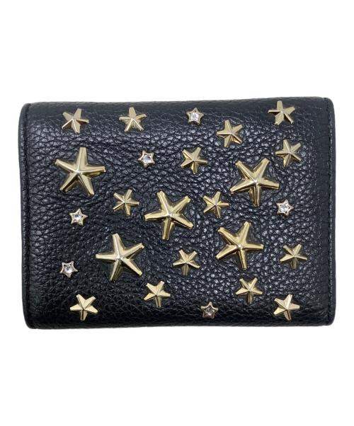 JIMMY CHOO（ジミーチュウ）JIMMY CHOO (ジミーチュウ) JIMMY CHOO　スタッズ　3つ折り財布 ブラックの古着・服飾アイテム