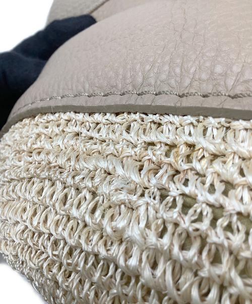 VIOLAd'ORO（ヴィオラドーロ）VIOLAd'ORO (ヴィオラドーロ) ショルダーバッグ　VIOLAd'ORO（ヴィオラドーロ）　ラフィア×レザー ベージュの古着・服飾アイテム