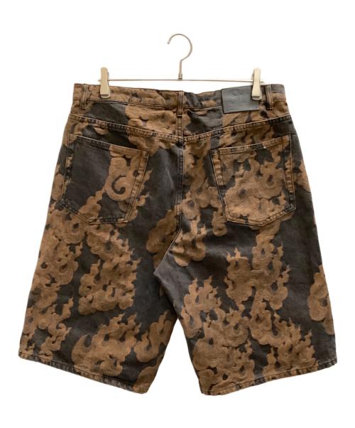 SUPREME（シュプリーム）SUPREME (シュプリーム) Flames jacquard baggy denim short ブラウン×ブラック サイズ:34の古着・服飾アイテム