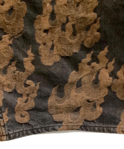 SUPREME（シュプリーム）SUPREME (シュプリーム) Flames jacquard baggy denim short ブラウン×ブラック サイズ:34の古着・服飾アイテム