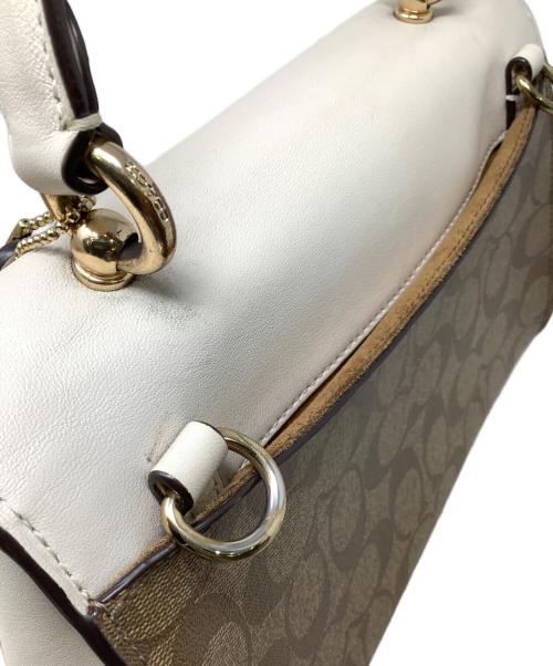COACH（コーチ）COACH (コーチ) ティリー トップ ハンドル サッチェル ウィズ シグネチャー キャンバス ベージュの古着・服飾アイテム