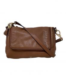 ANYA HINDMARCH（アニヤ・ハインドマーチ）の古着「2WAYバッグ　ANYA HINDMARCH（アニヤ・ハインドマーチ）　Maxi Zip Cross Body」｜ブラウン