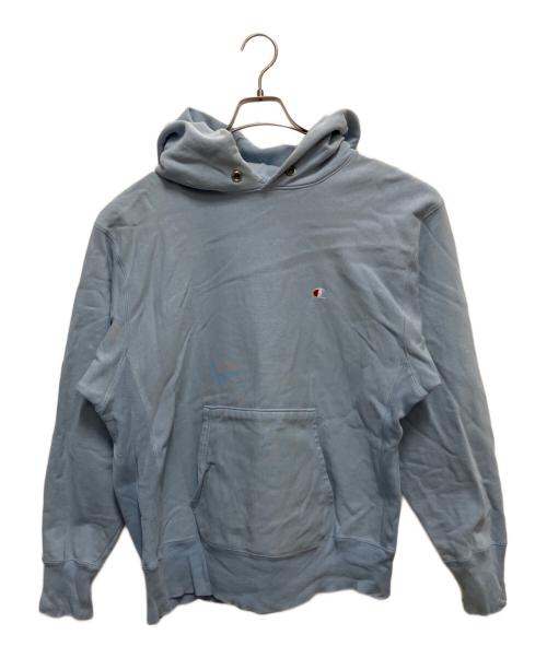 Champion REVERSE WEAVE（チャンピオン リバース ウィーブ）Champion REVERSE WEAVE (チャンピオン リバース ウィーブ) プルオーバーパーカー スカイブルー サイズ:SIZE Lの古着・服飾アイテム