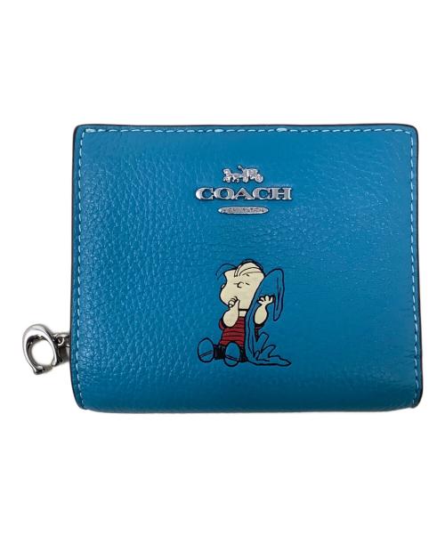 COACH（コーチ）COACH (コーチ) PEANUTS (ピーナッツ) スナップ ウォレット・ライナス スカイブルーの古着・服飾アイテム