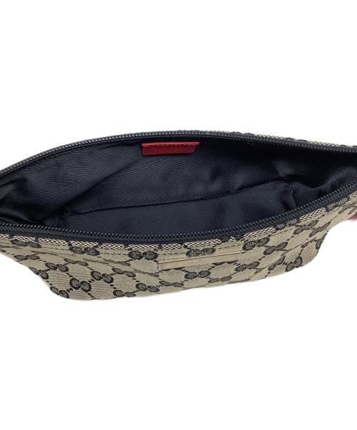 GUCCI（グッチ）GUCCI (グッチ) GUCCI グッチ ベージュ レッド ゴールド金具 GGキャンバス /レザー ハンドバッグの古着・服飾アイテム