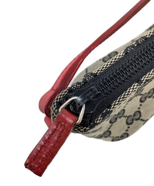 GUCCI（グッチ）GUCCI (グッチ) GUCCI グッチ ベージュ レッド ゴールド金具 GGキャンバス /レザー ハンドバッグの古着・服飾アイテム