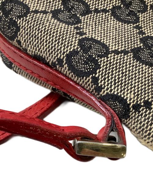 GUCCI（グッチ）GUCCI (グッチ) GUCCI グッチ ベージュ レッド ゴールド金具 GGキャンバス /レザー ハンドバッグの古着・服飾アイテム