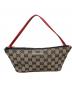GUCCI（グッチ）の古着「GUCCI グッチ ベージュ レッド ゴールド金具 GGキャンバス /レザー ハンドバッグ」