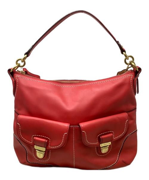 COACH（コーチ）COACH (コーチ) コーチ　ポピー レザー アベリーホーボー　2WAYショルダーバッグ レッドの古着・服飾アイテム