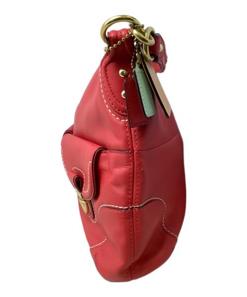 COACH（コーチ）COACH (コーチ) コーチ　ポピー レザー アベリーホーボー　2WAYショルダーバッグ レッドの古着・服飾アイテム