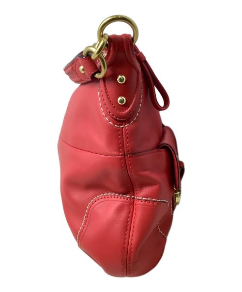 COACH（コーチ）COACH (コーチ) コーチ　ポピー レザー アベリーホーボー　2WAYショルダーバッグ レッドの古着・服飾アイテム