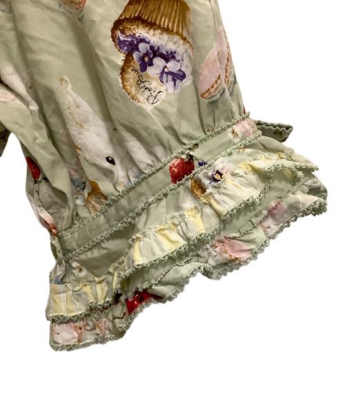 PINK HOUSE（ピンクハウス）PINK HOUSE (ピンクハウス) スイーツスプリングバニープリントパッチワークワンピース グリーン サイズ:表記無しの古着・服飾アイテム