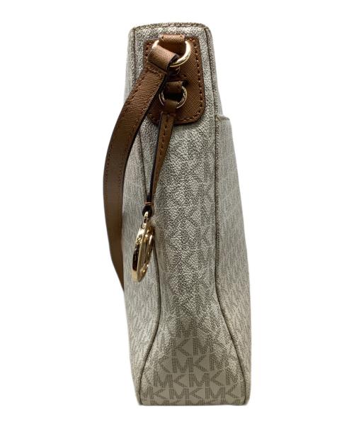 MICHAEL KORS（マイケル・コース）MICHAEL KORS (マイケル・コース) マイケルコース バッグ MICHAEL KORS コーティングキャンバス ホワイト×ベージュの古着・服飾アイテム