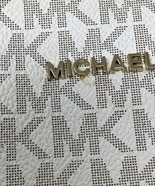 MICHAEL KORS（マイケル・コース）MICHAEL KORS (マイケル・コース) マイケルコース バッグ MICHAEL KORS コーティングキャンバス ホワイト×ベージュの古着・服飾アイテム