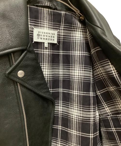 Maison Margiela（メゾンマルジェラ）Maison Margiela (メゾンマルジェラ) カーフレザーダブルブレストライダースジャケット ブラック サイズ:50の古着・服飾アイテム