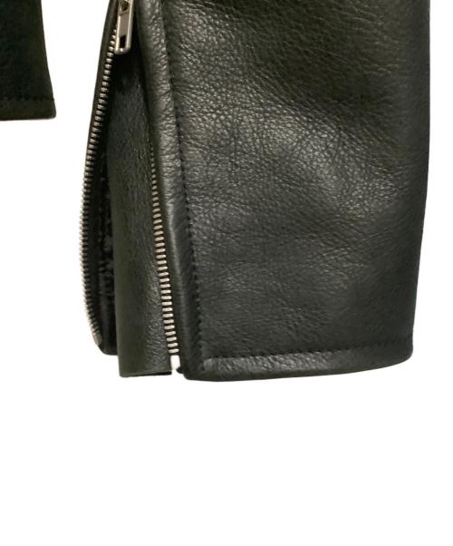 Maison Margiela（メゾンマルジェラ）Maison Margiela (メゾンマルジェラ) カーフレザーダブルブレストライダースジャケット ブラック サイズ:50の古着・服飾アイテム