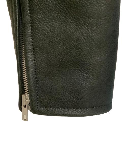 Maison Margiela（メゾンマルジェラ）Maison Margiela (メゾンマルジェラ) カーフレザーダブルブレストライダースジャケット ブラック サイズ:50の古着・服飾アイテム