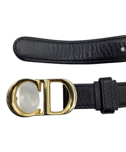 Christian Dior（クリスチャン ディオール）Christian Dior (クリスチャン ディオール) CDロゴバックル　レザーベルト ブラックの古着・服飾アイテム