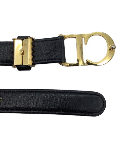 Christian Dior（クリスチャン ディオール）Christian Dior (クリスチャン ディオール) CDロゴバックル　レザーベルト ブラックの古着・服飾アイテム
