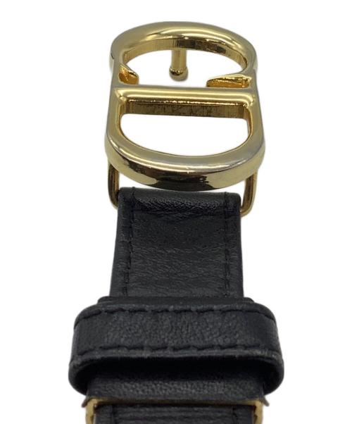 Christian Dior（クリスチャン ディオール）Christian Dior (クリスチャン ディオール) CDロゴバックル　レザーベルト ブラックの古着・服飾アイテム