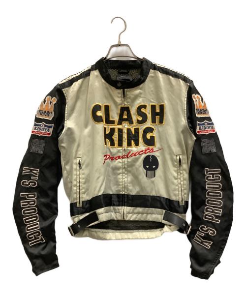 KADOYA（カドヤ）KADOYA (カドヤ) バイクジャケット ベージュ×ブラック サイズ:Lの古着・服飾アイテム