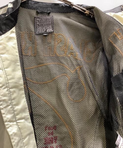 KADOYA（カドヤ）KADOYA (カドヤ) バイクジャケット ベージュ×ブラック サイズ:Lの古着・服飾アイテム
