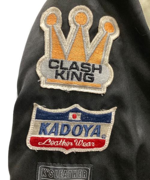 KADOYA（カドヤ）KADOYA (カドヤ) バイクジャケット ベージュ×ブラック サイズ:Lの古着・服飾アイテム