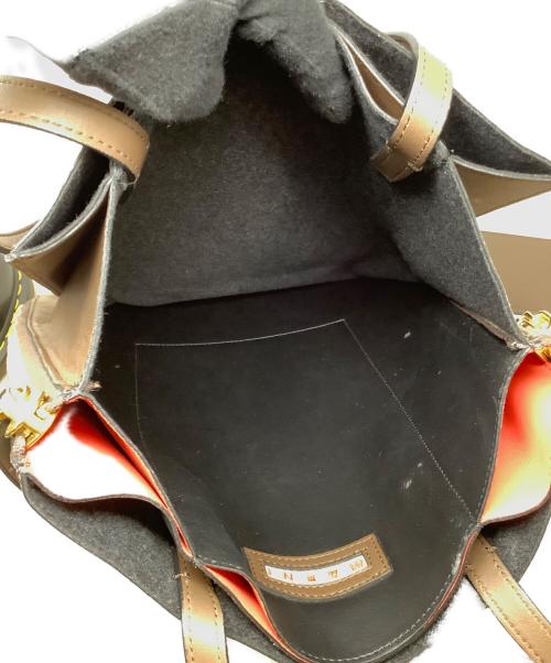 MARNI（マルニ）MARNI (マルニ) サイドジップレザートートバッグ　MARNI（マルニ） ブラウンの古着・服飾アイテム