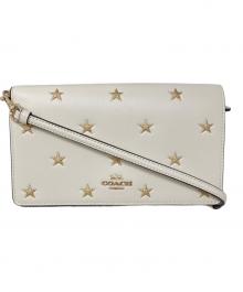 COACH（コーチ）の古着「ボックスド アンナ フォルドオーバー クラッチ クロスボディ バッグ　COACH（コーチ）　CX182」｜アイボリー