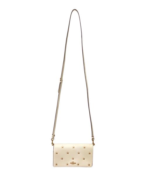 COACH（コーチ）COACH (コーチ) ボックスド アンナ フォルドオーバー クラッチ クロスボディ バッグ　COACH（コーチ）　CX182 アイボリーの古着・服飾アイテム