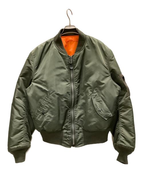 ALPHA（アルファ）ALPHA (アルファ) MA-1フライトジャケット グリーン サイズ:Ｌの古着・服飾アイテム