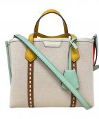 TORY BURCHトリーバーチ）の古着「TORY BURCH（トリーバーチ）　ペリー トリプルコンパートメント」｜ベージュ