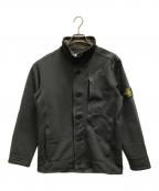 STONE ISLANDストーンアイランド）の古着「STONE ISLAND 立ち襟フロントボタンスウェット」｜ブラック