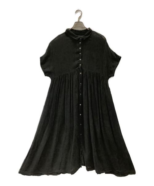nest Robe（ネストローブ）nest Robe (ネストローブ) 半袖ワンピース nest Rob (ネストローブ) ブラック サイズ:Freeの古着・服飾アイテム