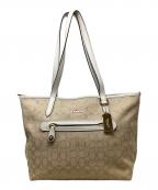 COACHコーチ）の古着「COACH コーチ トートバッグ 肩掛け シグネチャー」｜ベージュ