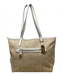 COACH（コーチ）の古着「COACH コーチ トートバッグ 肩掛け シグネチャー」｜ベージュ