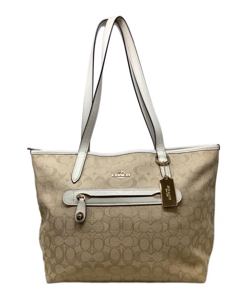 COACH（コーチ）COACH (コーチ) COACH コーチ トートバッグ 肩掛け シグネチャー ベージュの古着・服飾アイテム