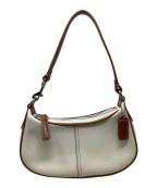 COACHコーチ）の古着「COACH コーチ アクセサリーポーチ ワンショルダー」｜ブラウン×ホワイト