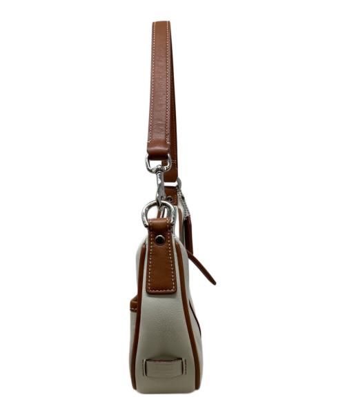 COACH（コーチ）COACH (コーチ) COACH コーチ アクセサリーポーチ ワンショルダー ブラウン×ホワイトの古着・服飾アイテム