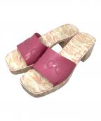 GUCCIグッチ）の古着「ラバーヒールサンダル　GUCCI（グッチ）　700989」｜ベージュ