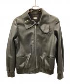 PAUL SMITHポールスミス）の古着「ファーストライン ハイネック ラムレザージャケット　レザーブルゾン」｜ブラック