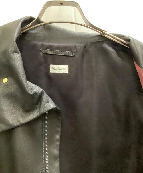 PAUL SMITH（ポールスミス）PAUL SMITH (ポールスミス) ファーストライン ハイネック ラムレザージャケット　レザーブルゾン ブラック サイズ:Ｌの古着・服飾アイテム