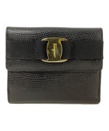 Salvatore Ferragamo（サルヴァトーレ フェラガモ）の古着「3つ折り財布　Salvatore Ferragamo（サルヴァトーレ　フェラガモ）」｜ブラック