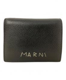 MARNI（マルニ）の古着「メンディング刺繍入り2つ折り財布　MARNI（マルニ）　PFMOQ14Q10」｜ブラック