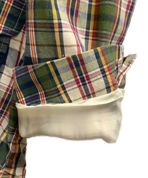 POLO RALPH LAUREN（ポロ・ラルフローレン）POLO RALPH LAUREN (ポロ・ラルフローレン) テーラードジャケット　マドラスチェック グリーン サイズ:38Lの古着・服飾アイテム
