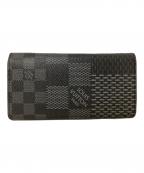 LOUIS VUITTONルイ ヴィトン）の古着「LOUIS VUITTON（ルイヴィトン）　N60436　ダミエ・グラフィット　ポルトフォイユ ブラザ」｜ブラック