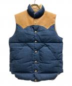 WAREHOUSE×RockyMountainFeatherBedウエアハウス×ロッキーマウンテンフェザーベッド）の古着「Rocky Mountain Featherbedダウンベスト」｜ネイビー
