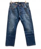 LEVI'S PReMIUMリーバイス プレミアム）の古着「501ペイントリペア加工デニムパンツ」｜インディゴ