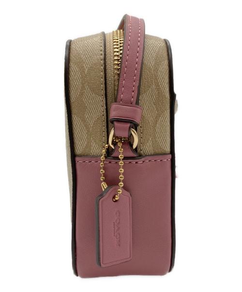 COACH（コーチ）COACH (コーチ) COACH（コーチ）　91677　シグネチャーミニカメラバッグ ピンク×ベージュの古着・服飾アイテム