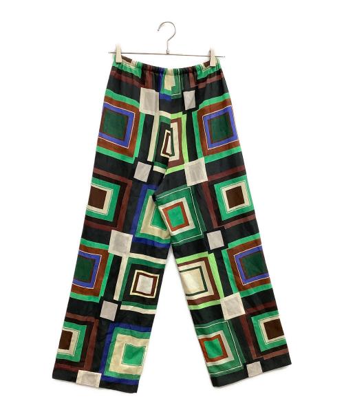 BALLSEY（ボールジィ）BALLSEY (ボールジィ) スキームプリント ドロストワイドパンツ グリーン サイズ:SIZE 34の古着・服飾アイテム